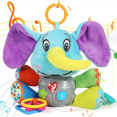 Produktbild von Leuchtender Plüsch-Elefant Spielzeug mit Musik und Naturgeräuschen für Babys