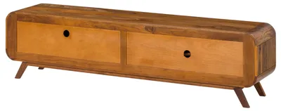 Immagine prodotto di MASSIVMOEBEL24 | Mobile Tv in legno di sheesham  192x40x48 laccato marrone chiaro MAILAND #129