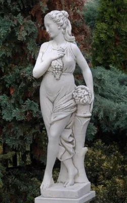 Produktbild von Casa Padrino Jugendstil Garten Deko Skulptur Dame Grau H. 140 cm - Elegante Garten Deko Stein Figur - Barock & Jugendstil Garten Deko Accessoires
