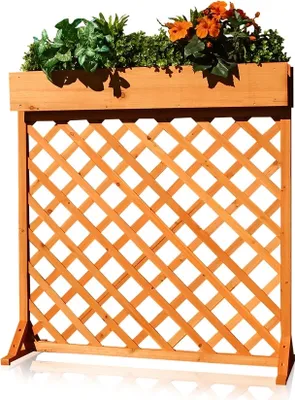 Produktbild von Melko Blumenständer Spalier Rankgitter Holz Pflanzkasten Blumenkübel Rosensäule