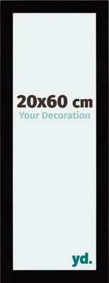 A product image of a black picture frame with text indicating its size and a brand logo.