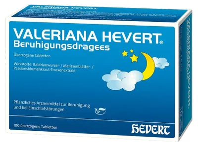 Produktbild von Valeriana Hevert Beruhigungsdragees bei Unruhezuständen und nervös bedingten Einschlafstörungen, 100 St. Tabletten