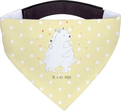 Produktbild von Mr. & Mrs. Panda Hundehalstuch L Eisbär Umarmen - Gelb Pastell - Geschenk, Dreieckstuch, Halstuch für Hund, Hunde Hals Tuch, Lustige Sprüche, Bandana