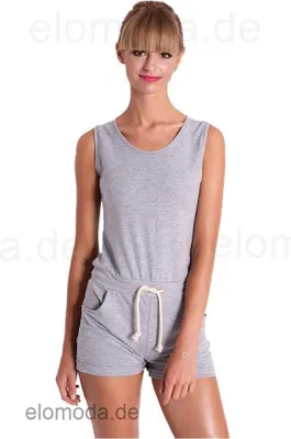 Produktbild von Damen Overall Sportlich Elegant bequem Einteiler Gr. S/M; Grau Meliert