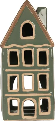 Immagine prodotto di Clayre & Eef Portacandele House 9x8x19 cm in Vetroceramica verde