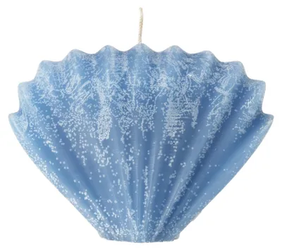 Immagine prodotto di Candela decorativa a forma di conchiglia "Seashell" di Broste Copenhagen, colore blu "Baja"