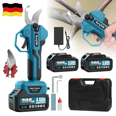 Produktbild von Akku-Astschere Bürstenloser Motor, Elektrische Gartenschere kompatibel mit Makita 18V Akku, mit 2x 4Ah Akku, 28-45mm Schnittdurchmesser für Zweige