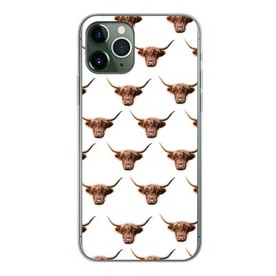 Produktbild von MuchoWow® Handyhülle Schutzhülle Hülle für iPhone 11 Pro Schottischer Highlander - Kuh - Muster Silikon Softcase Handy Hülle - Handy