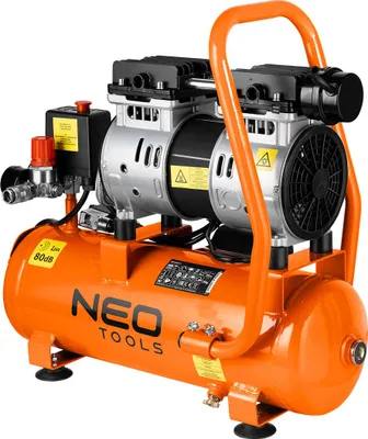 Produktbild von NEO TOOLS 12L Druckluftkompressor Kompressor 550W 8 bar 95 l/min Ansaugleistung, Ölfrei, Induktionsmotor, Flüsterleise 80dB, Luftkompressor 8 bar