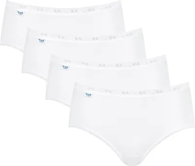 Produktbild von Sloggi Women Basic Midi, dames midi slip (4-Pack), wit