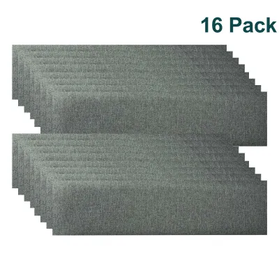 Produktbild von 16er Set YALION 3D PolyurethanWandpaneele 15×60 cm–Komfortabel & Pflegeleicht mit Leinenstoff,Gepolsterte PolyurethanWandverkleidung für DIY, Hellgrau
