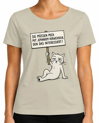 Productafbeelding van "U moet me met iemand anders verwarren," katten-statement, sarcastisch dames T-shirt, natuur, L