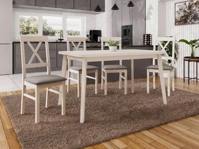 Obrázok produktu pre Jedálenská zostava s rozkladacím stolom 4+1 ADELBITE 12 - kašmír / béžová