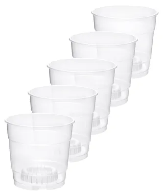 Produktbild von Stilvolle Blumentöpfe rund: Grüne Schönheit für Zuhause GD-0024 (5 Stück – Transparent, 12cm H=10,5cm)