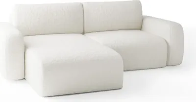 Produktbild von FEDVE Ecksofa Varde MINI L Form Universell Sofa Schlaffunktion Bettkästen Sofagarnitur Creme (Anthology 01)
