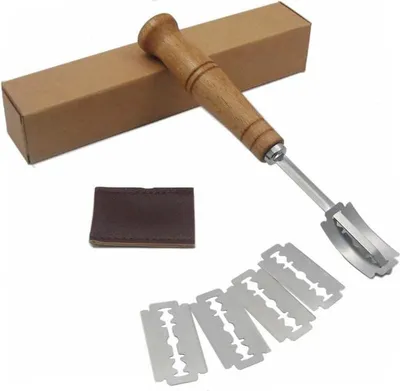 Produktbild von PIQIUQIU Bäckermesser Baguettemesser Teigmesser Brotmesser mit 5pcs Rasierklinge Ritzmesser zum Einschneiden von Baguette Brot oder Brötch