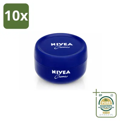 Produktbild von 10 x NIVEA Crème - Pflegende Feuchtigkeitscreme - 200 ml - Vorratspackung - 10 Stücke