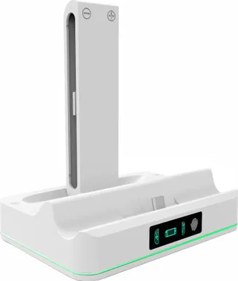Produktbild von Für Nintendo Switch 2 & Joy-Con RGB LED Schnelllade-Station mit Licht Weiß