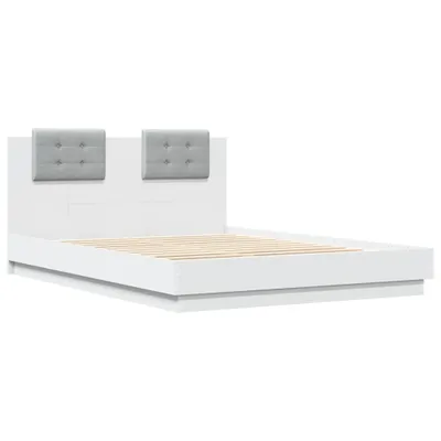 Produktbild von "Winterschlussverkauf "Bettgestell - CLORIS - Doppelbett - Robust und langlebig - mit Kopfteil und LED-Leuchten Weiß 140x200 cm - Einfache Montage -  - NeuMöbel5860037