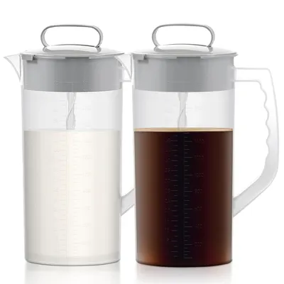 Produktbild von 2 Stück Mixkrug, 2000 ml Muttermilchkrug, Auslaufsicherer Getränkemischkrug aus Kunststoff für Säuglingsnahrung und Getränke