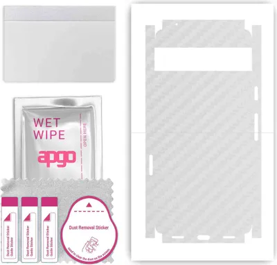 Produktbild von apgo Rückseite + Seiten Schutzfolie, Skin, kompatibel mit Google Pixel 7A, Hinten Displayschutzfolie aus Vinylfolie, kratzfest, einfache Montage - Transparenter Kohlenstoff