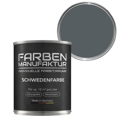 Produktbild von Schwedenfarbe Holzfarbe Holzlack Holzschutz Wetterschutzfarbe deckend  2L - schiefergrau