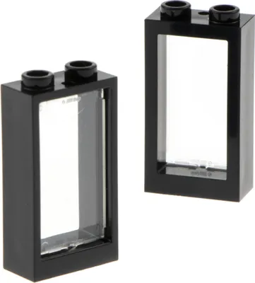 Image de 2x Lego cadre de fenêtre 1x2x3 noir vitre transparent blanc 60602 4536522 60593