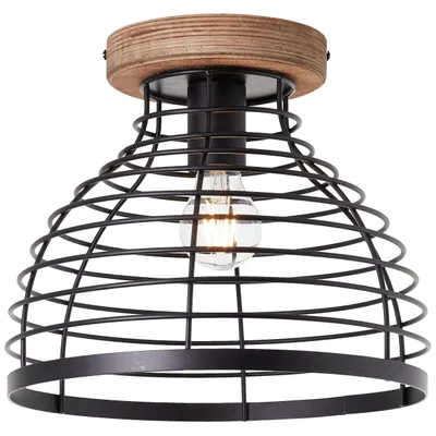 Produktbild von Deckenlampe, 25 cm Höhe, Ø 30 cm, E27, max. 52 W, Metall/Holz
