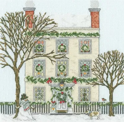 Produktbild von Bothy Threads Kreuzstich Stickpackung "Weihnachtsstadthaus", Zählmuster, XSS31, 26x26cm