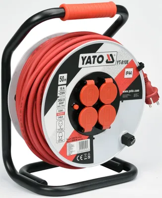 Produktbild von Yato YT-8108, 50 m, Drinnen/Draußen, Typ E, Type F (CEE 7/4), IP44, Schwarz, Rot, Weiß