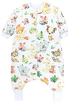 Produktbild von TupTam Baby Schlafsack mit Beinen und Ärmeln  e Materialien, Winterschlafsack 2,5 TOG Unisex, Farbe: Fuchs Eule Hase, Größe: 80-86