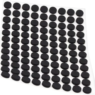 Imagen del producto de Adsamm® | 108 almohadillas antideslizantes de EPDM / caucho celular / Ø 10 mm / negras / redondas / almohadillas antideslizantes de 2,5 mm de grosor