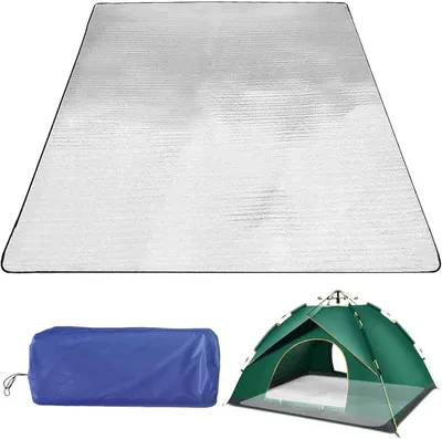 Immagine prodotto di Tappetino isolante in alluminio, dimensioni 200x200 cm, spessore 3,5 mm, impermeabile, ideale per il campeggio