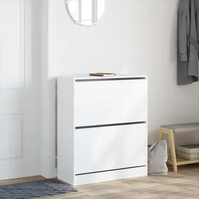 Obrázok produktu pre Biela skriňa na topánky z drevotriesky, rozmer 80 x 34 x 96,5 cm