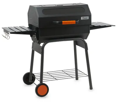 Productafbeelding van BBQ-Toro houtskoolgrill met thermometer en kijkvenster, zwart, 122 x 60 x 96 cm, BBQ houtskoolgrillwagen