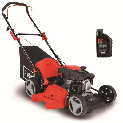 Zdjęcie produktu dla Kosiarka spalinowa Scheppach MP150-46 | 3,5 KM | 46 cm | 55 L | 7 stopni regulacji wysokości | funkcja mulczowania | z olejem