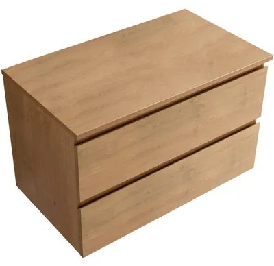 Produktbild von CERANO - Badezimmerschrank Carole + Waschtischablage Navira Slim - 18 mm - Honigbuche - 80x49,8x46 cm