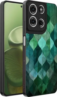 Produktbild von Fit für Motorola Edge 60 Telefon Fall mit grünen Blättern Impressum - TPU Backcover Fall grüne Blätter Design - Grün - Smartphonica
