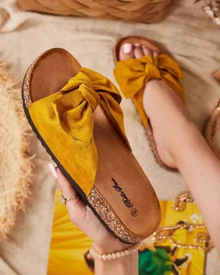 Produktbild von Mustard Damen Flip-Flops aus Öko-Wildleder mit Schleife Maqelia - Footwear, Größe 36