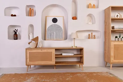 Image de Skye Decor, Jüt 140, meuble TV, chêne, 100 % PANNEAUX DE PARTICULES MÉLAMINÉS, 138 x 41 x 55 cm