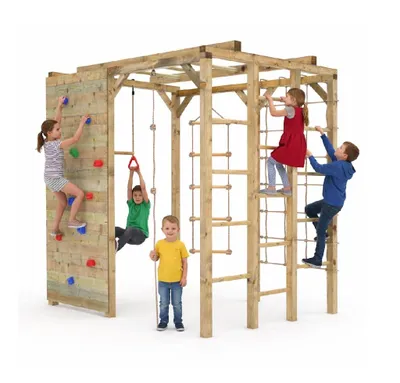 Produktbild von Kinderspielplatz Monkey Grove 7in1! Leiter, Wand, Netz, Kletterstange, Kletterseil, Sinneserlebniszentrum + E GESCHENKE