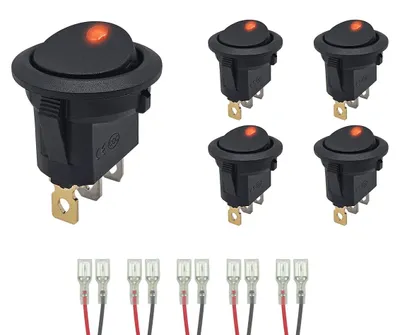 Produktbild von ProRide Wippschalter ON/OFF 12 V 20 A mit Kabeln - LED - 5 Stück