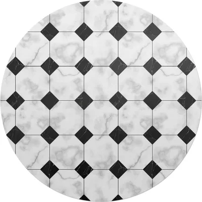 Produktbild von Geometrisches Fliesenmuster – Bodenschutzmatte – Stuhlunterlage – Bürostuhlmatte – Rutschfeste Bodenmatte – Schutzmatte für Hartboden – fi 100 cm
