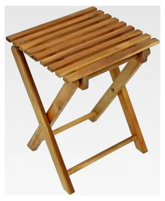 Produktbild von Klapphocker-Set aus Eukalyptusholz, Blumenhocker, Beistelltisch, 2 Stück