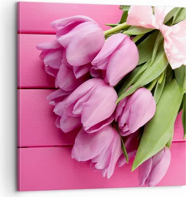Produktbild von Bild auf Leinwand - Leinwandbild - Tulpen Blumenstrauß Garten - 60x60cm - Wand Bild - Wanddeko - Leinwanddruck - Bilder - Kunstdruck - Wanddekoration - Leinwand bilder - Wandkunst - AC60x60-2722