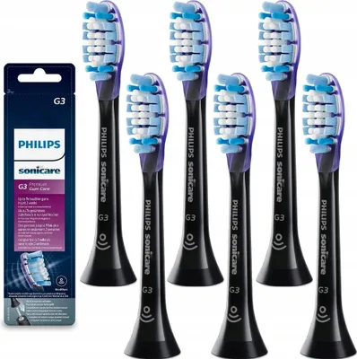 Produktbild von Philips | Aufsteckbürsten für Philips Sonicare G3 Premium - Schwarz - 6 Stück - Originalqualität, sanfte Reinigung