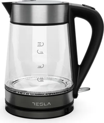Produktbild von Tesla KT300X, 1,7 l, 2200 W, Edelstahl, Transparent, Glas, Edelstahl, Wasserstandsanzeige, Überhitzungsschutz