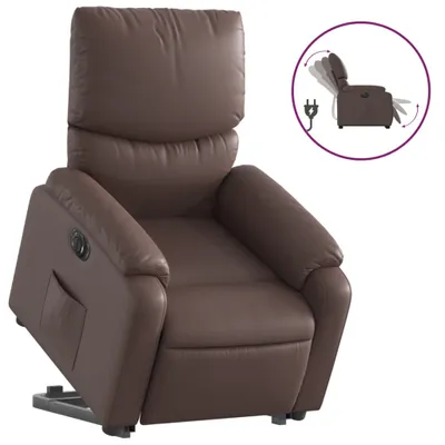 Produktbild von Relaxsessel mit Aufstehhilfe Elektrisch Braun Kunstleder