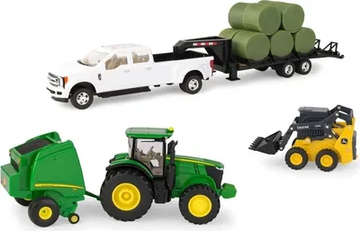 Produktbild von JOHN DEERE 7230R mit Ballenpresse 569; 4x4; Frontlader 318G, ERT46771, Maßstab1/32, ERTL