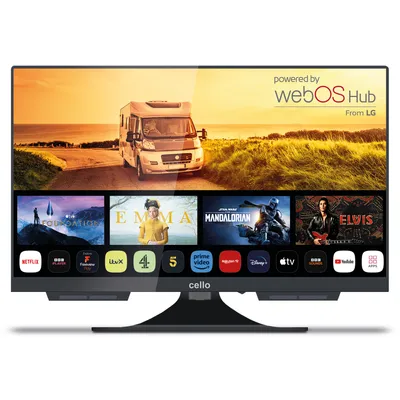 Produktbild von Cello 19″ Smart Camping LED TV mit webOS, Triple Tuner, Pitch Perfect Sound, 12V/24V/230V Multispannung – ideal für Wohnmobil & Wohnwagen